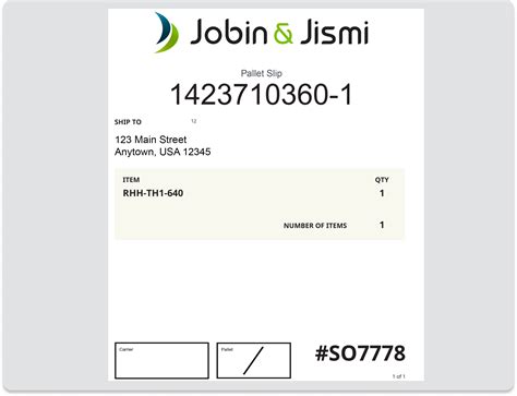 Pallet Label PDF in NetSuite