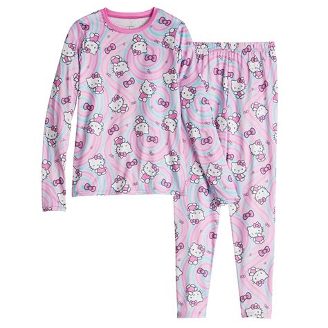 Girls 4-12 Cuddl Duds® Hello Kitty Stretch 2-Piece Base Layer Set
