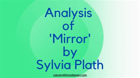 Mirror Sylvia Plath Explanation at Phyllis Fetter blog