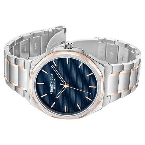 Buy Online Kenneth Cole Quartz Analog Blue Dial Stainless Steel Strap ...