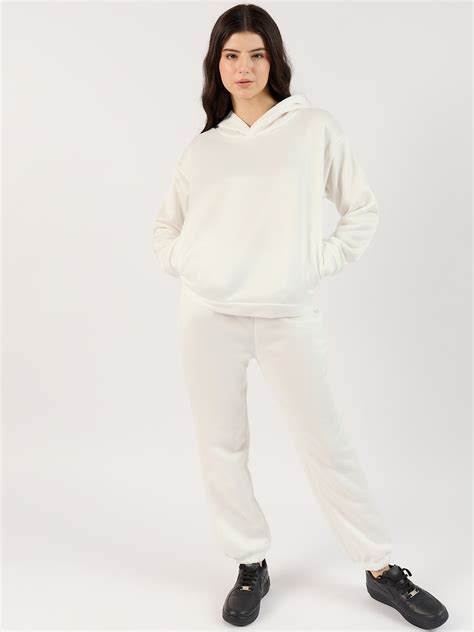 Shop White Oversized Hoodie Co-Ord Set - for Women | OUTZIDR | Gen-Z Style
