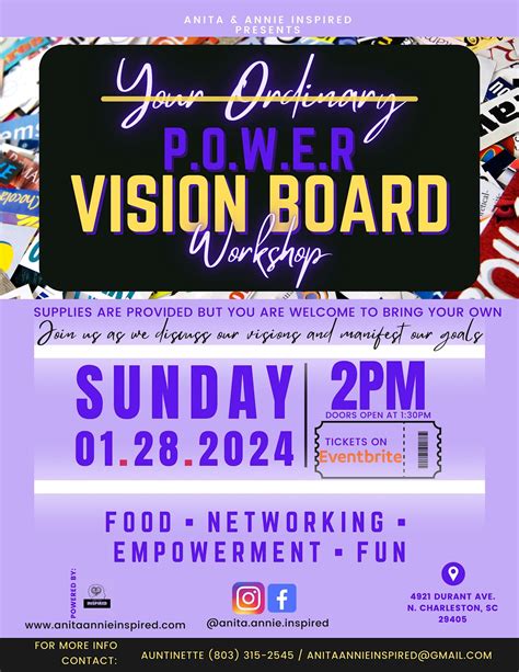 P.O.W.E.R. Vision Board Workshop, 4921 Durant Ave, North Charleston, 28 ...