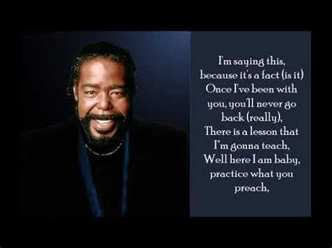 Practice What You Preach - Barry White - (Lyrics) - YouTube | Practice ...