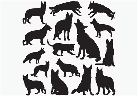 German Shepherd Outline Silhouette - silhouette of german shepherd