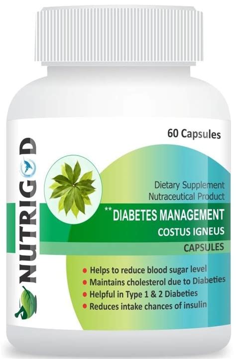 Buy Nutrigod Diabetes Management Capsules Costus Igneus Leaf Extract ...
