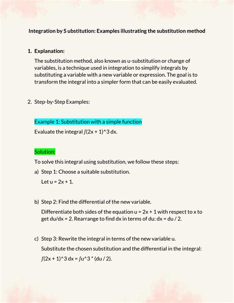 Integration Using Substitution Method 的图像结果