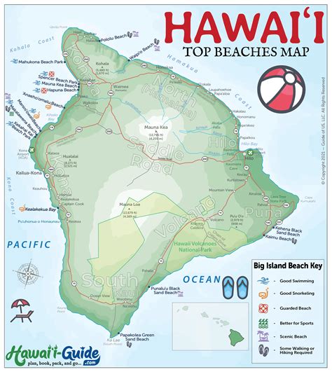 Map Of Big Island Beaches