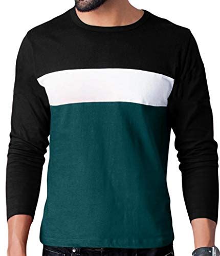 Buy T.N.X Men's Full Sleeve Color Block T-Shirt(Multi-XXL) at Amazon.in