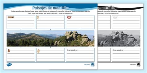 Mapa mental: Paisaje de montaña (teacher made) - Twinkl