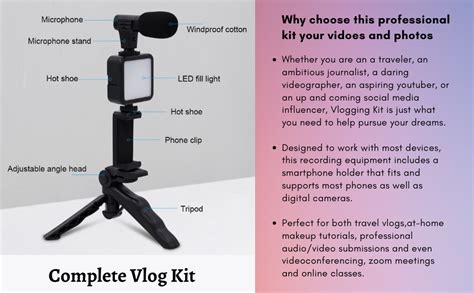Formojo Vlogging Kit for Mobile Phone Tripod Stand,LED Light Live ...