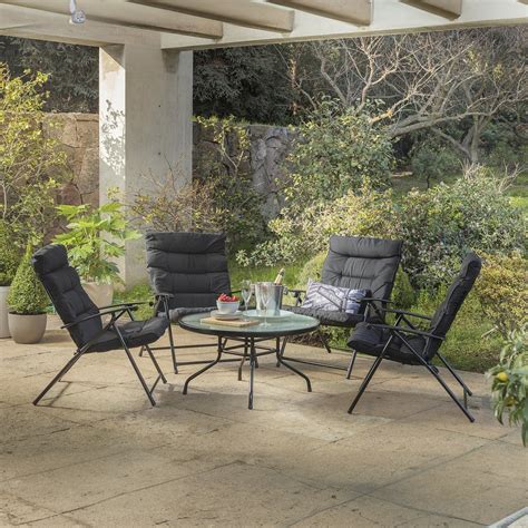 Juego de Balcón de Terraza Sao Paulo 4 Personas Negro | Sodimac - Falabella