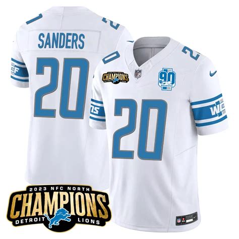 White David Montgomery Detroit Lions 2023 NFC North Champions Patch ...