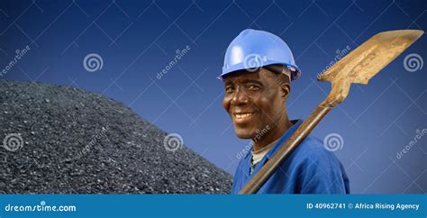 South African or African American Miner Stock Image - Image of hard ...