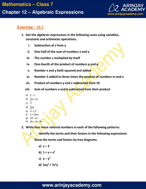 NCERT Solutions for Class 7 Maths Chapter 12 Exercise 12.1 的图像结果