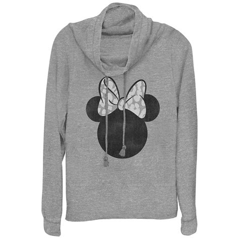 Disney's Minnie Mouse Leopard Print Bow Women's Cowlneck Graphic ...