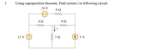 Image result for Find Current Using Superposition Theorem