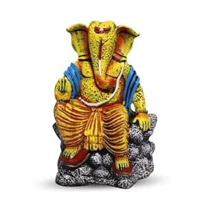Buy Terra Charms Lord Ganesha Idol | Yellow Finish | Decorative Ganpati ...