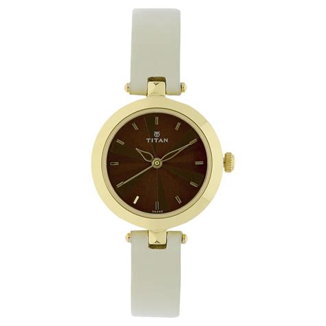 Buy Online Titan Karishma Brown Dial Analog Leather Strap Watch for ...