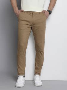 The Indian Garage Co. Slim Fit Men Khaki Trousers - Buy The Indian ...