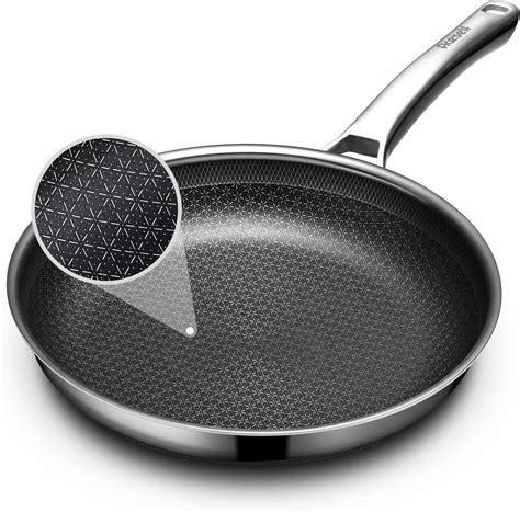 Amazon.com: LIGTSPCE Non Stick Frying Pans, 12 inch Hybrid Frying Pans ...