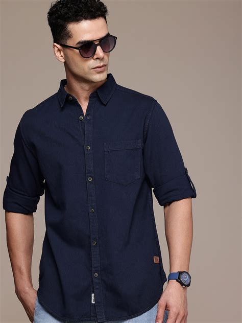 Buy Roadster Men Standard Pure Cotton Casual Shirt - Shirts for Men ...