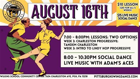 SWING NIGHT - LESSONS & LIVE MUSIC SOCIAL DANCE w/ ADAMS ACES, Wilkins ...