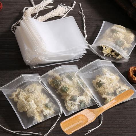 Amazon.com: Drawstring Empty Tea Bags, Disposable Tea Bags for Loose ...