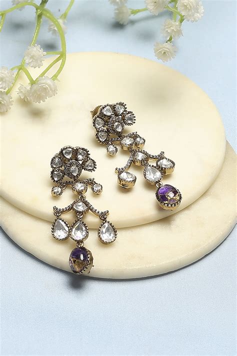 Buy Purple Brass Drop & Danglers Online at Biba India