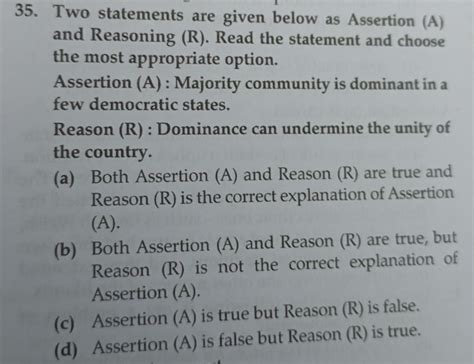 Two statements are given below as Assertion (A) and Reasoning (R). Read t..