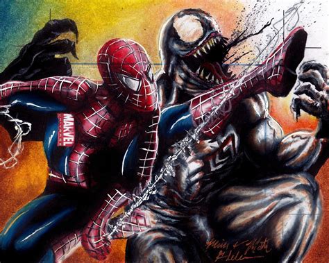 Spiderman Vs Venom Drawing