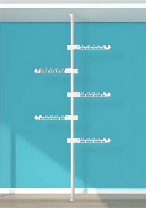 Rebrilliant 5 Hooks Adjustable Laundry Pole Metal Clothes Drying Rack ...