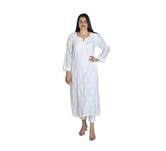 Buy Label Jiyani Saba Straight Modal Kurti, White, 36, XS at Amazon.in