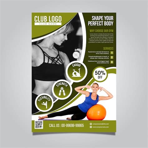 Modelo de Folheto - ginásio | Vetor Premium