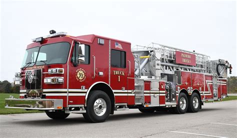 Red Fire Truck in Parking Lot