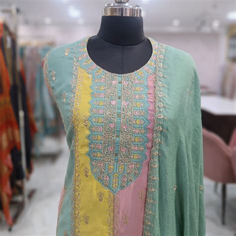 Set 30- 20th Dec -Sea blue designer Silk- classy golden thread ...