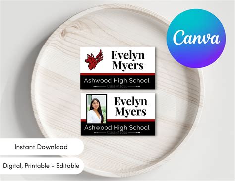 EDITABLE Class Reunion Name Tag Template | Instant Printable Download ...