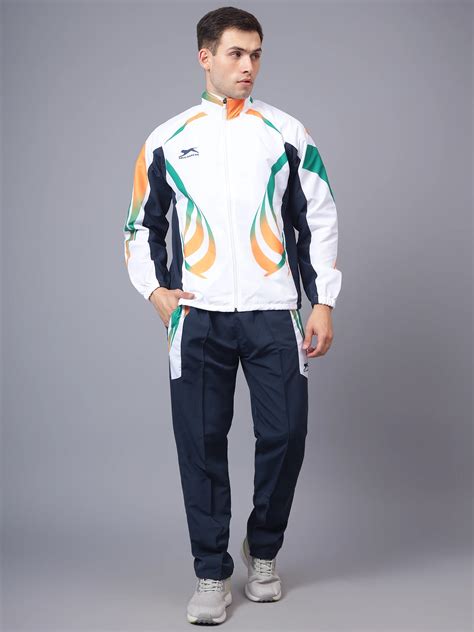 Buy Shiv Naresh Navy Blue tricolor Track Suit for men