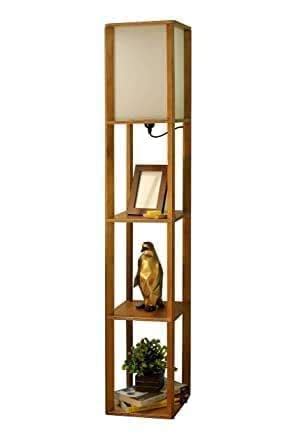 M/S Baba Enterprises |Wooden Tower Floor lamp with Shelf (25D x 25W x ...