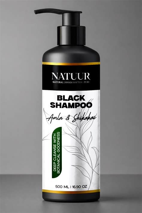 Natuur Black Shampoo - Amla, Reetha, Shikakai, Bhringraj 500mL – Natuur.in