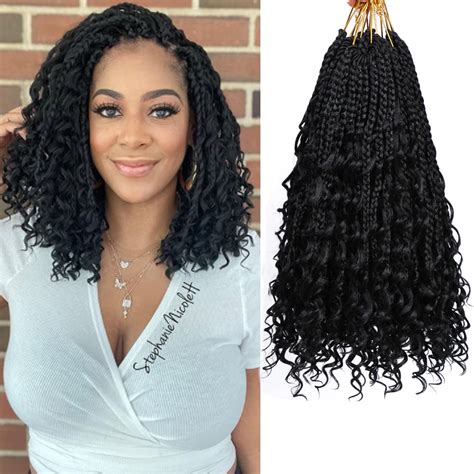Buy Box Braids Crochet Braids Curly Ends Goddess Box Braids Crochet ...