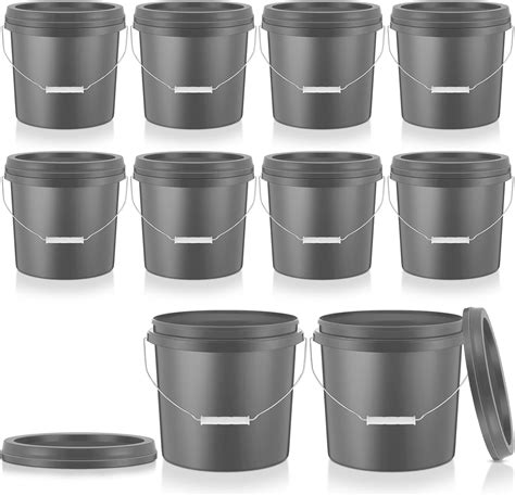 Amazon.com: Tioncy 10 Pcs 2 Gallon Plastic Bucket with Lid Heavy Duty 2 ...