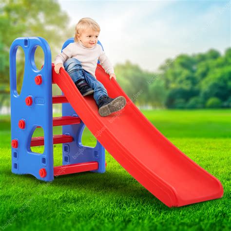 Baybee Foldable Baby Garden Slide for Kids - Plastic Garden Slide for ...