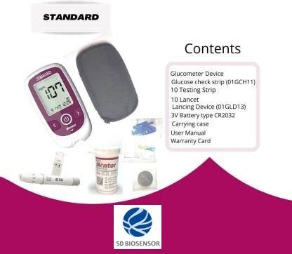 SD Mentor Glucometer with 10 + 50 Strips