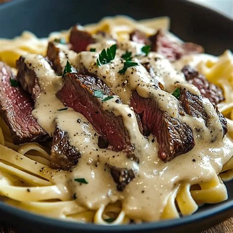 Creamy Steak Pasta with Garlic Butter Sauce - Satisfy Meals