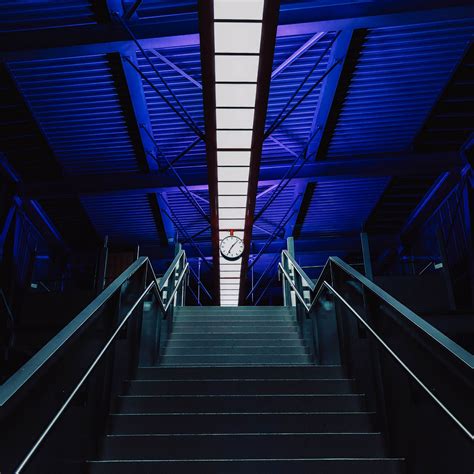 Download wallpaper 2780x2780 stairs, clock, architecture, room ...