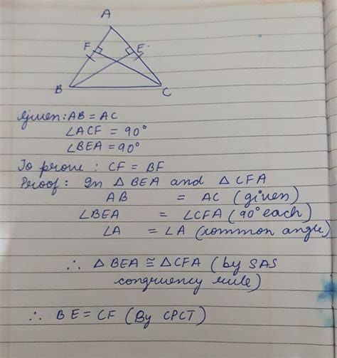 ABC is an isosceles triangle in which altitudes BE and CF are drawn to ...