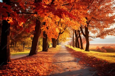 Premium AI Image | Beautiful autumn landscape with trees and colorful ...
