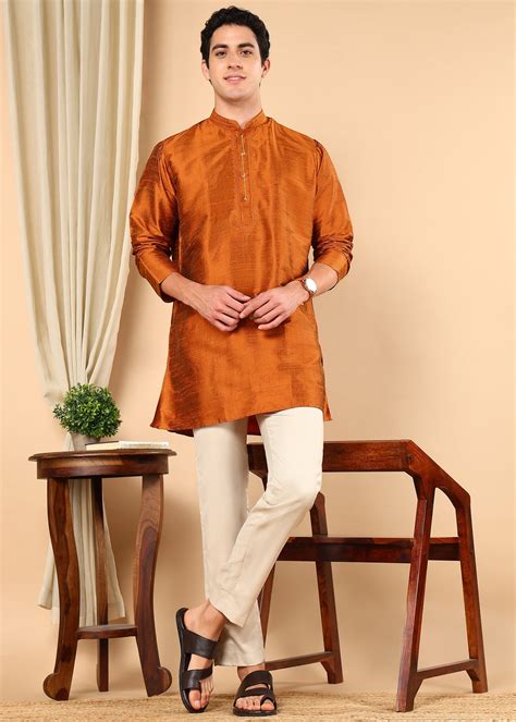 Tattva Men Solid Short Silk Kurta – tattva.life