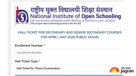 NIOS Admit Card 2026 Out: Download Open Schooling Theory Exams Hall ...