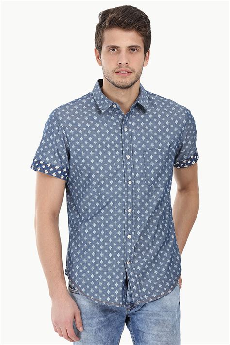 Indigo Denim Ikat Short Sleeve Shirt – Zobello